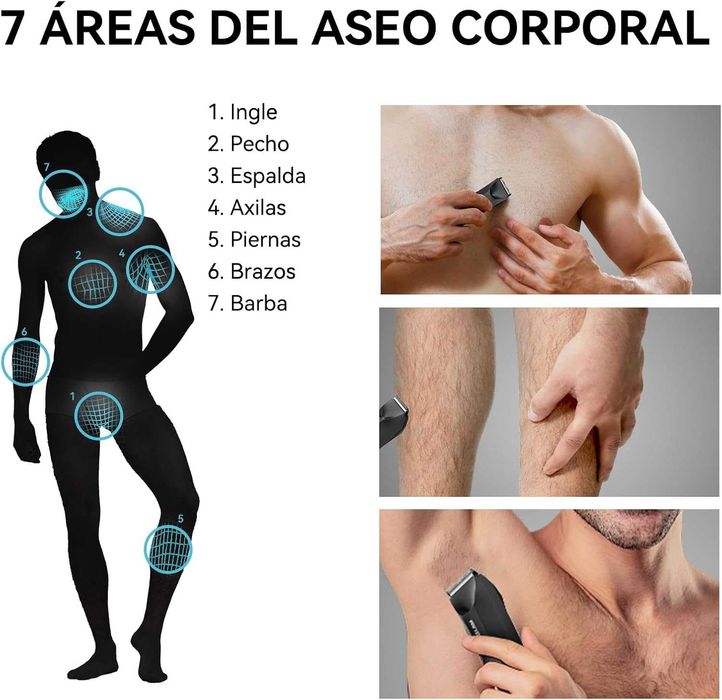 MAXGROOM Мъжки епилатор за тяло с LED светлина