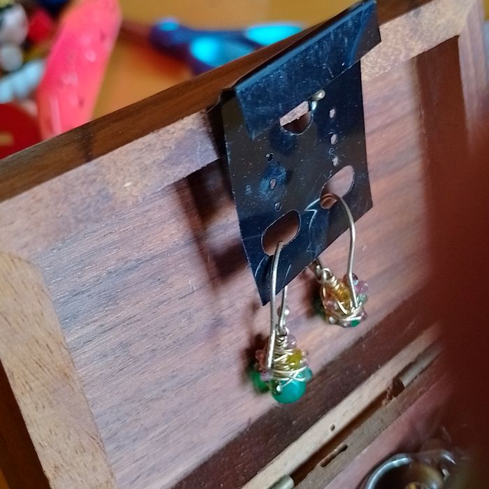 Ръчно изработени обеци със зелен ахат