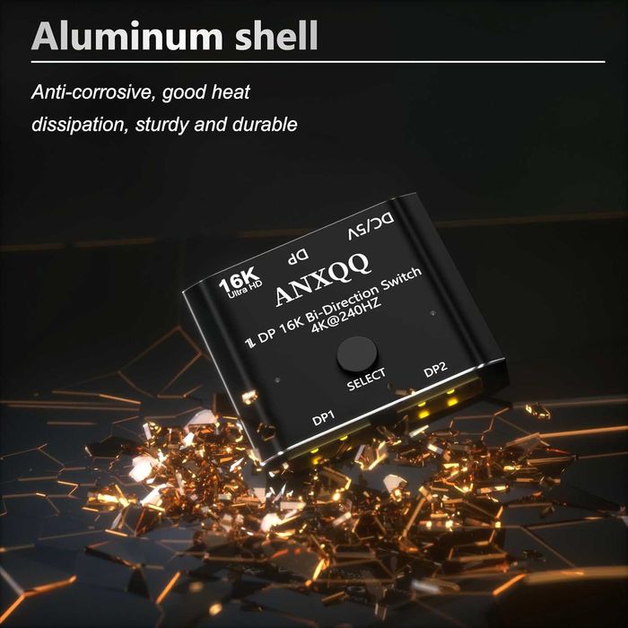 Switch Displayport 16K Splitter 2in 1Out Splitter Bidirecțional 8K-4k