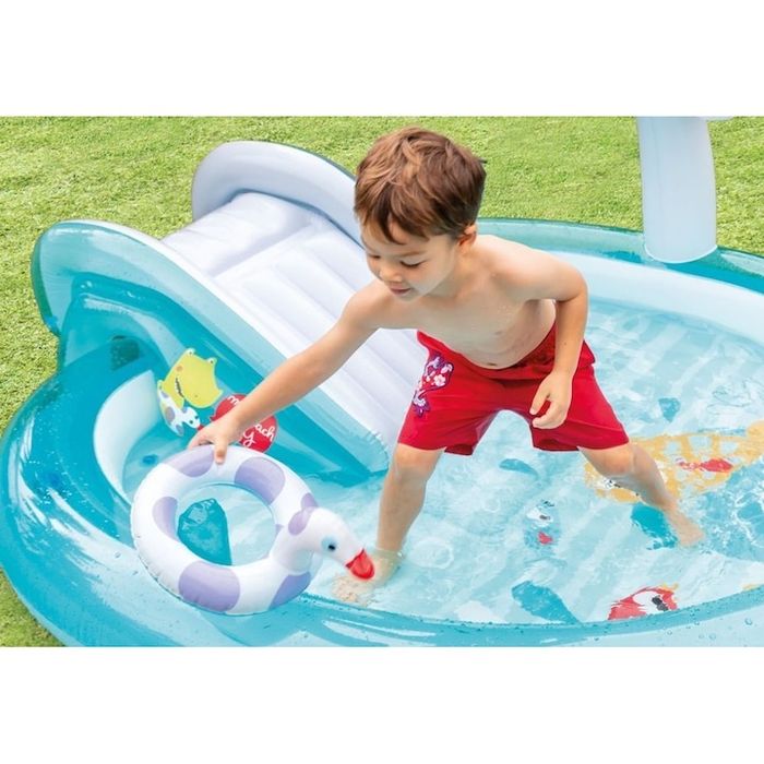 Piscina cu topogan 207x170x84 cm
