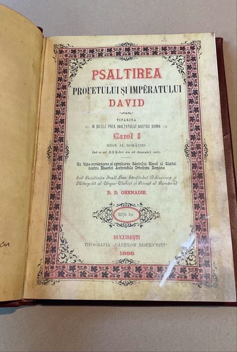Psaltirea 1895 – Carol I Ediție Facsimil legată in piele naturala de vițel