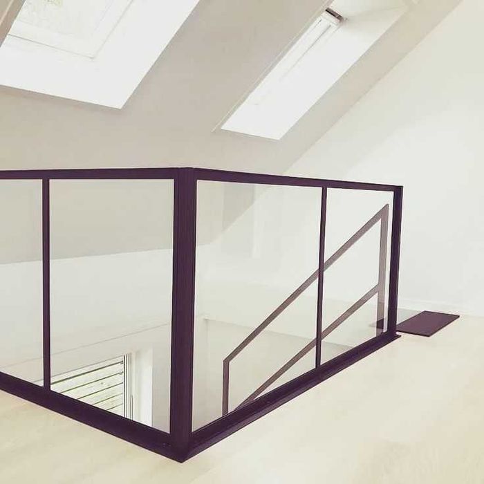 Стеклянные перила loft