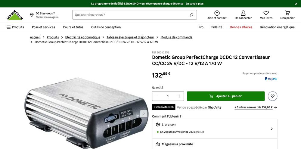 Dometic PerfectCharge DC-DC 24v - 12v Convertor