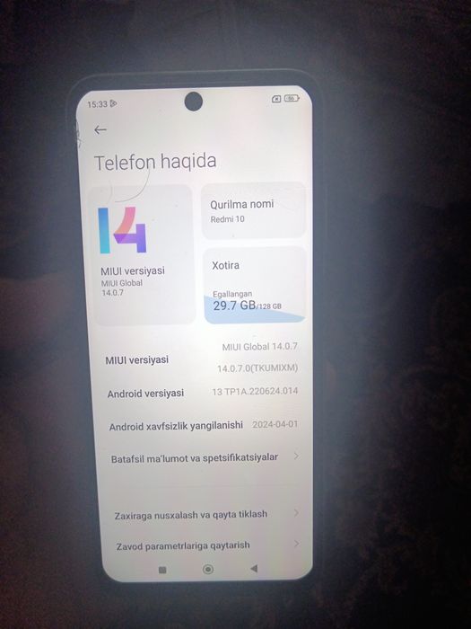 Redmi 10 128GB yaxshi