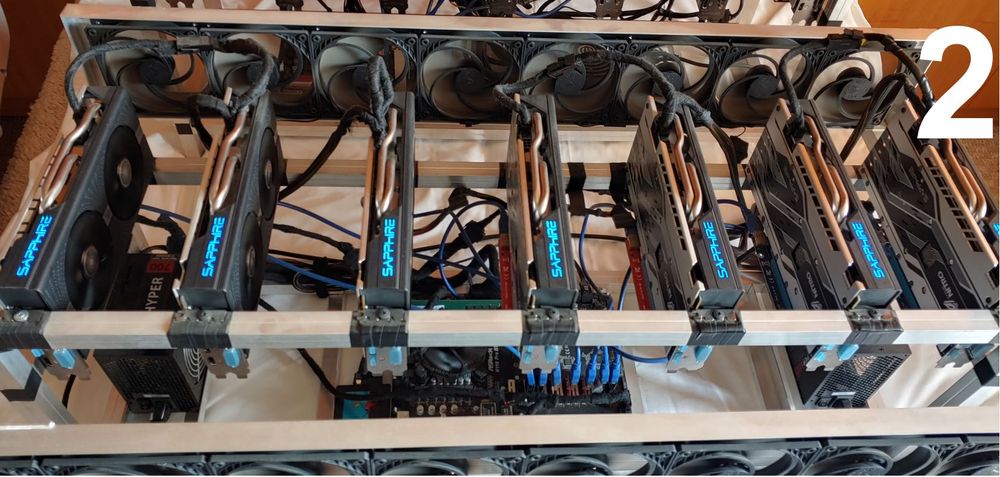 ПРОМО!!! 3 бр. rig Nitro RX580 8GB 22бр. - уникална изработка и охлажд