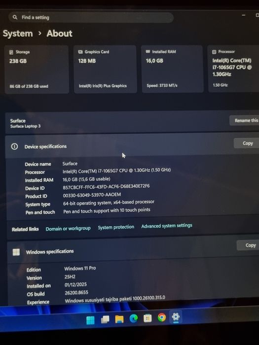 Micrasoft sufase laptop 3