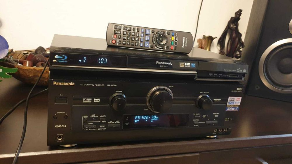 AV receiver Panasonic SA-HE90 si BLU-RAY Disc DMP-BD35
