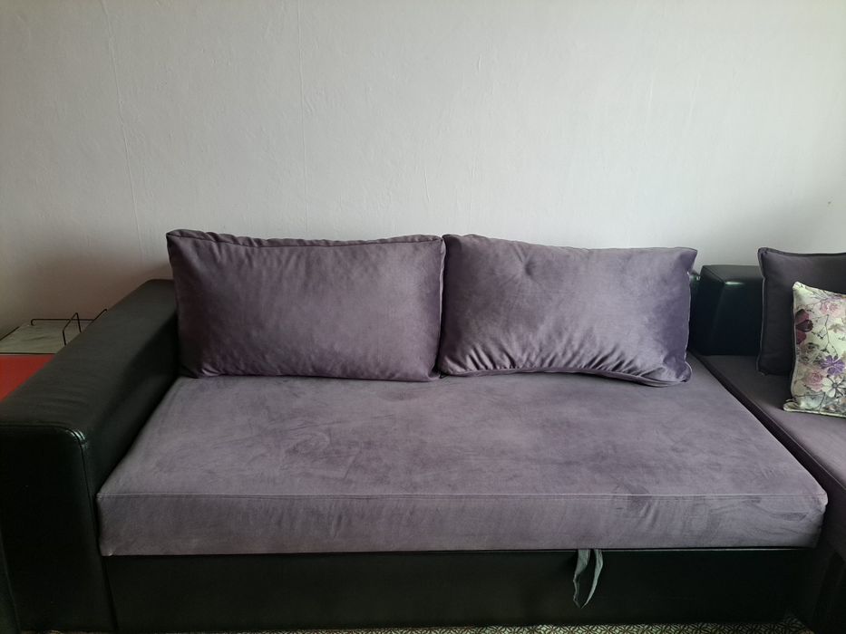 Ъглов кожен диван