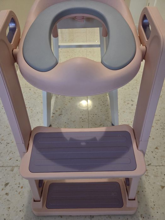 Reductor WC copii cu scarita pliabila si sezut moale Babysnugg