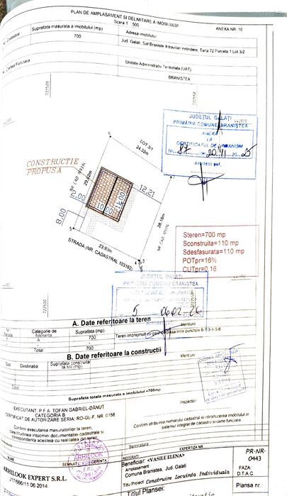 Teren de vânzare comuna Braniștea jud Galați