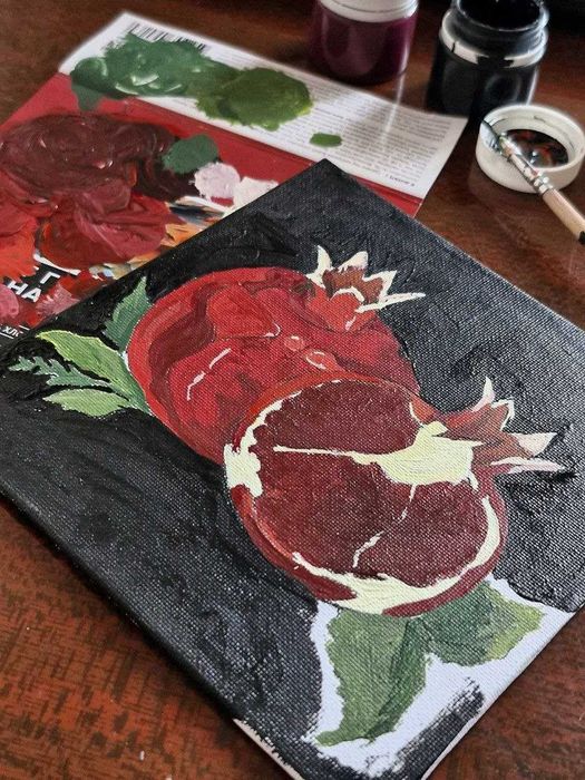 Картина акрилом "Гранат"