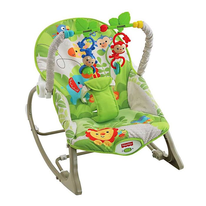 Fisher Price, Бебешки шезлонг, 2 в 1, Тропическа гора