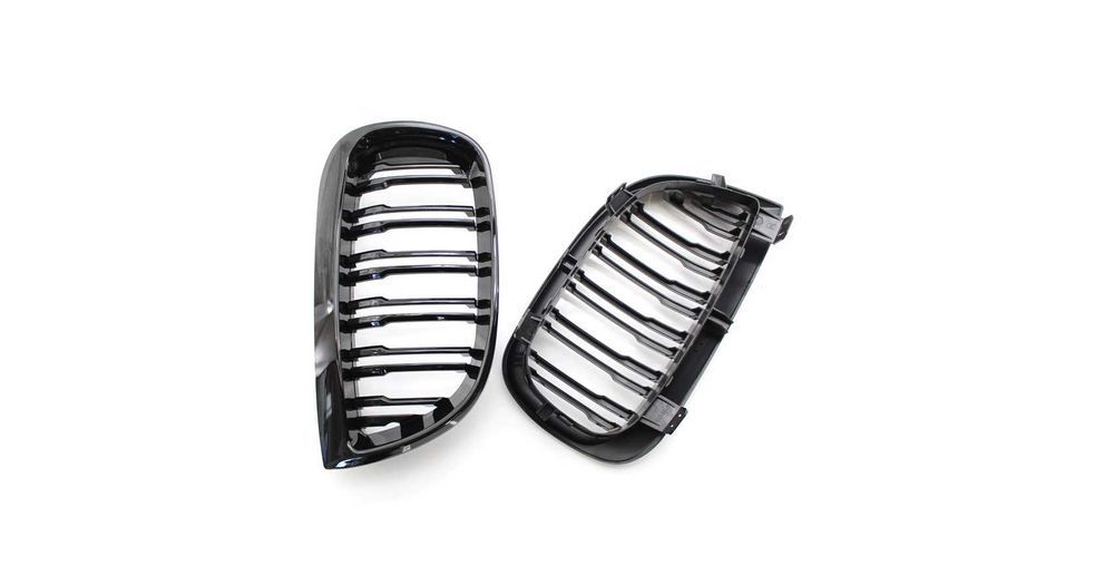 Set 2 grile duble, negru lucios, M Design pentru BMW E81 E87 NFL