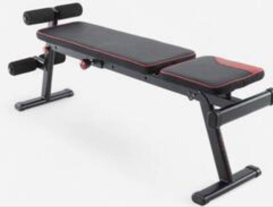 PACHET COMPLET SALA FITNESS Rack 500 Decathlon + banca reglabila + set greutati 144kg Domyos + 3 bare gantere + bara lunga rack