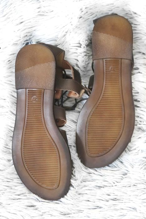 Sandale Anna Cori piele naturala neagra gladiator, maro, pantofi dama