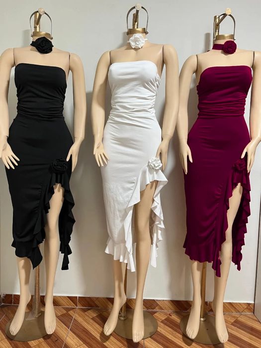Rochie lungă elegantă, mărime universală, 3 culori disponibile