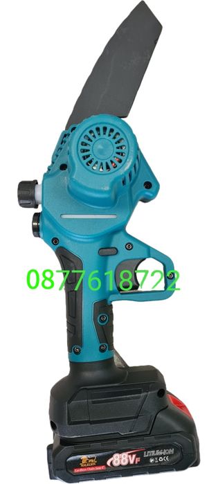 Акумулаторен верижен безчетков мини трион(резачка) 21v