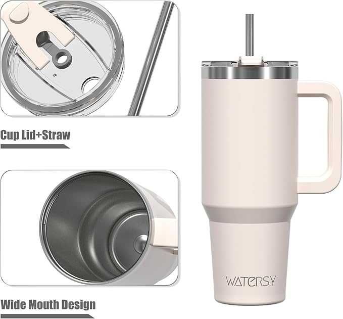 WATERSY Пътна чаша  – 891 мл, слонова кост/бежов