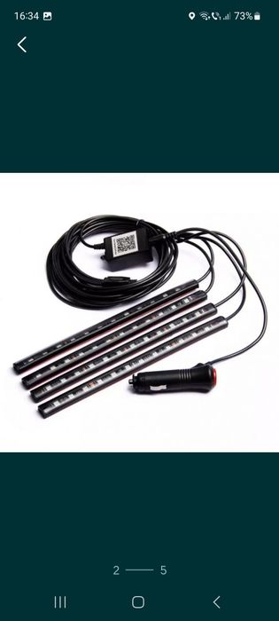 Luminile ambientale interioare LED cu RGB Bluetooth