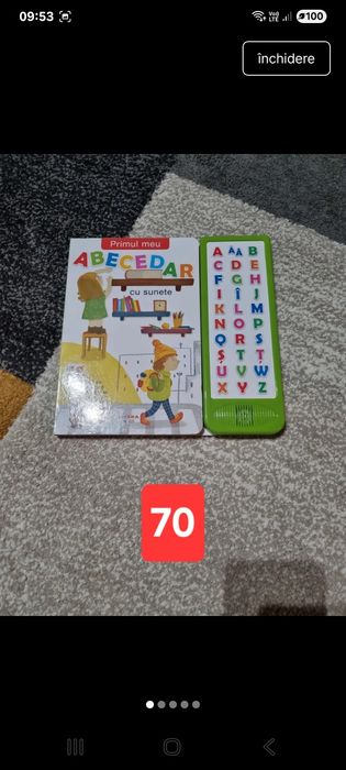 Vând carte alfabet si un joc
