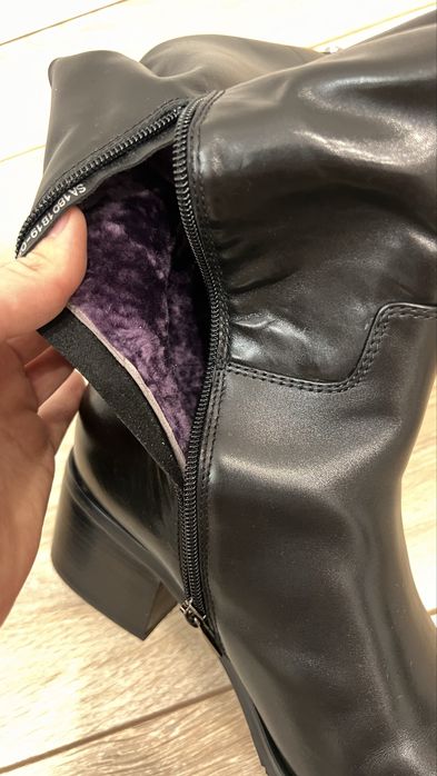 Зимние кожанные сапоги