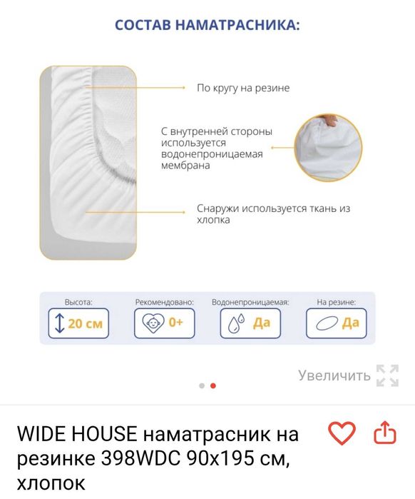 Наматрасник 1500 × 2000  новый