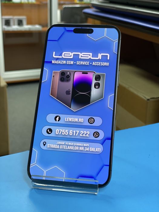 Apple iPhone 15 Pro Max 256GB, Garantie 12 luni | Lensun