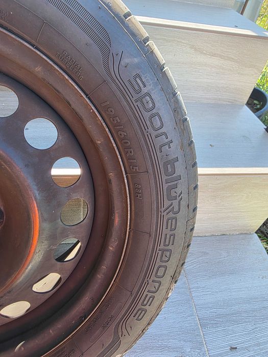 4 Roti de vara, janta tabla otel, 6Jx15 h2 15 inch,4x100, cu Anvelopa Continental si Dunlop