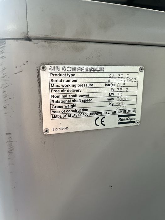Compresor cu surub Atlas Copco 30 kw