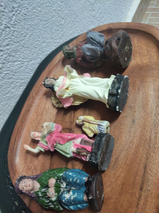 Lot 5 statuete sfinți vechi + Înger – frumoase, cu patină!