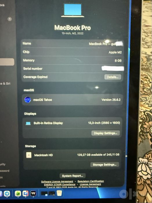 MacBook pro 13 8/256