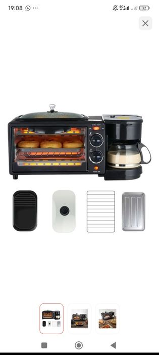 Мини печь с кофеваркой