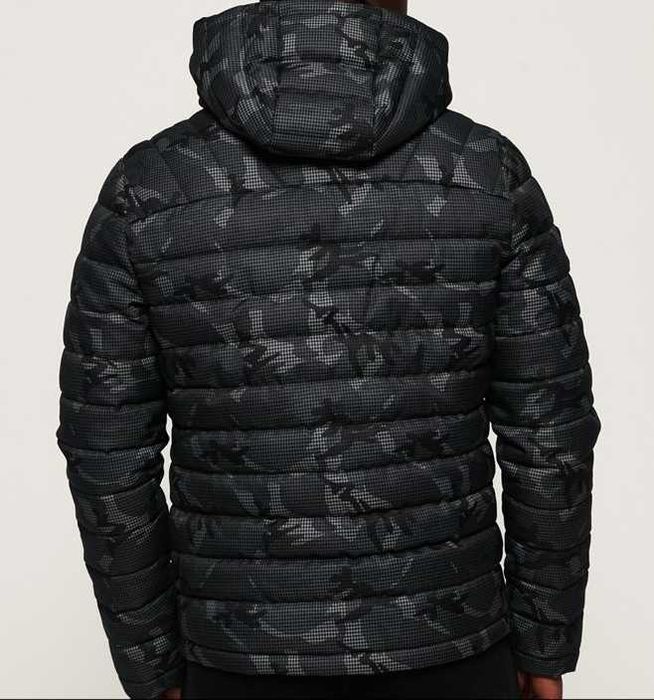 Мъжко яке с качулка Fuji с двойно закопчаване от туид Superdry.