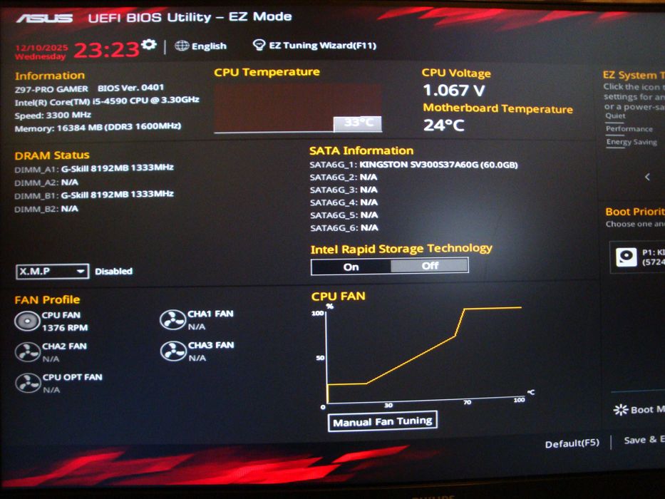 Kit asus Pro gamer Z97 black procesor i5 4590 3.7 Ghz