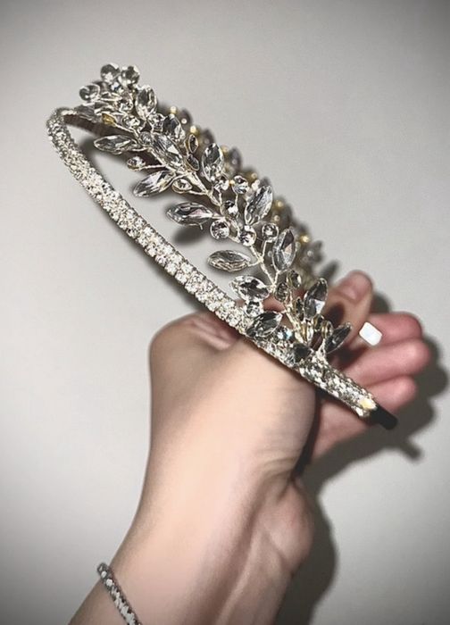 Coronita mireasa/eveniment, eleganta, dubla cu pietre/strasuri