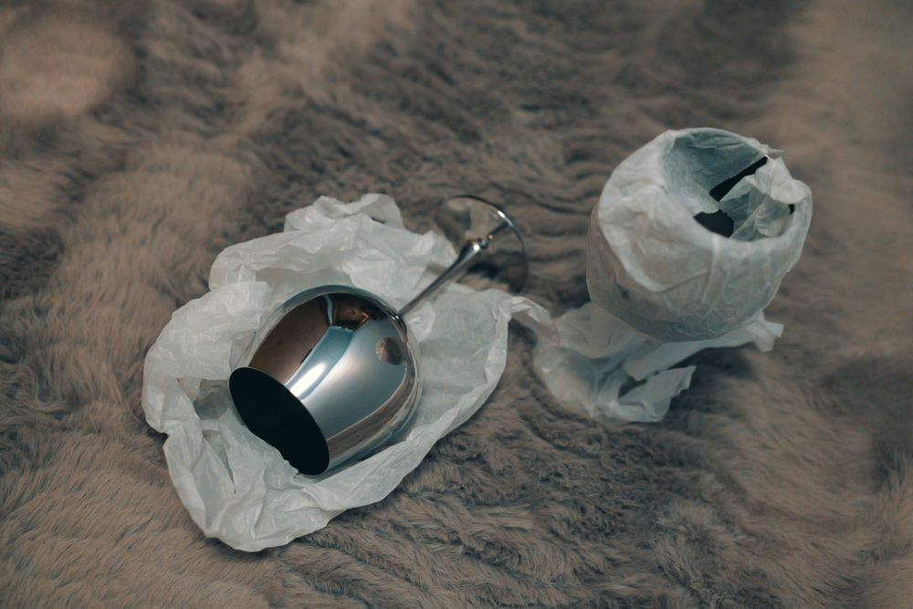 Сватбен бокал изчистен сребърен модел