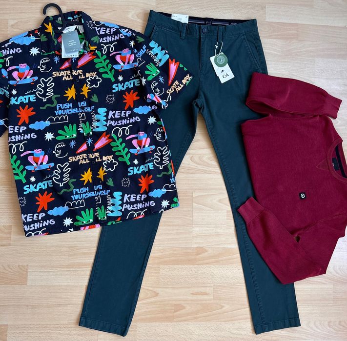 Сет от  нов панталон 32 номер  & блуза в цвят Бордо