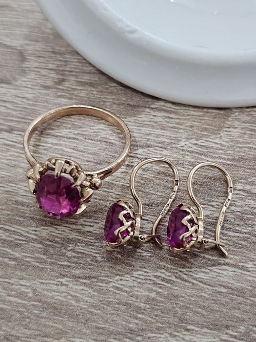 Серьги и кольцо советские 583СССР