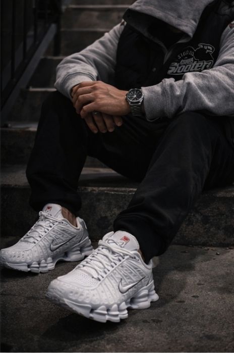 Nike Shox TL White & Metallic Silver