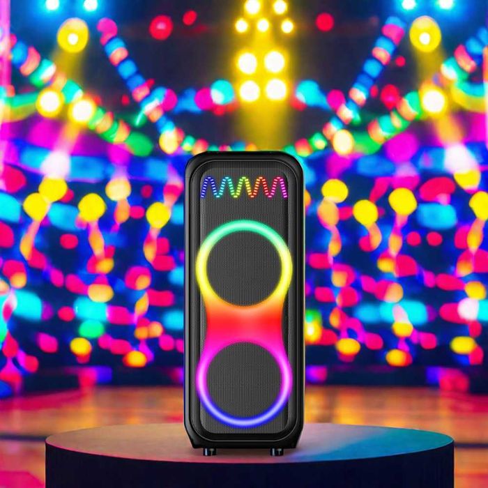 RGB Boxă portabilă 100 W cu 2 microfoanele JBL PartyBox sistem audio SING-E ZQS10212 pentru Karaoke
