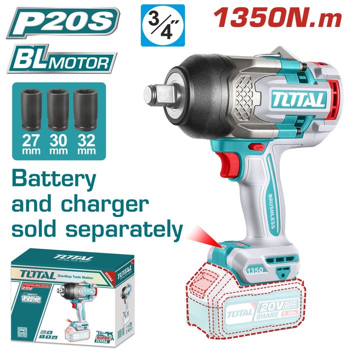 Pistol impact camioane cu 2 Acumulatori 4ah si incarcator rapid+tubulare.Cheie desfacut roti camioane Tare 1tol.Garantie.NOI.
