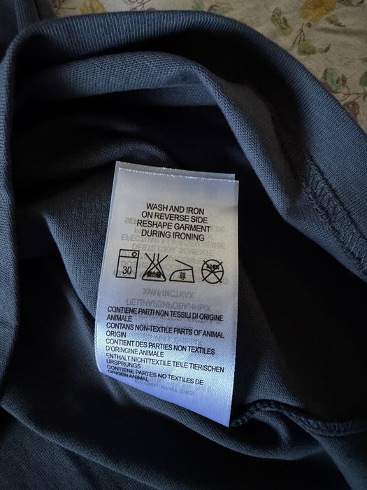Tricou bleumarin Loro Piana, cu eticheta, masura M, bumbac 100%, logo scris brodat