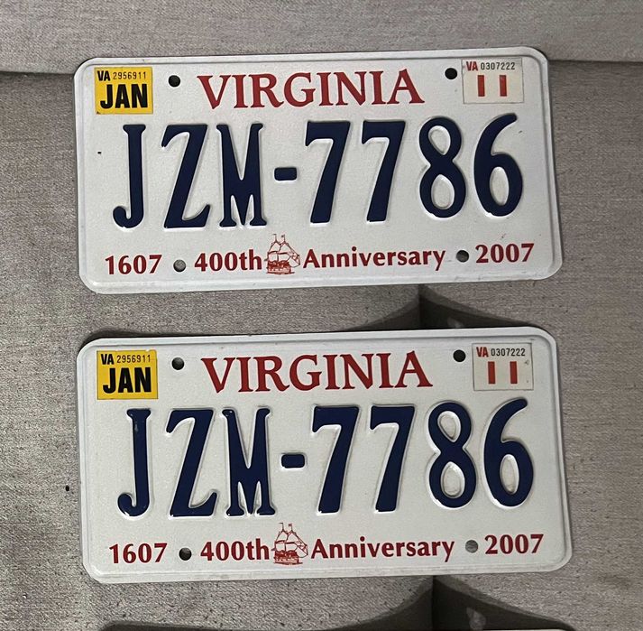Set 2 numere SUA Virginia JZM 7786 400th Anniversary 2007