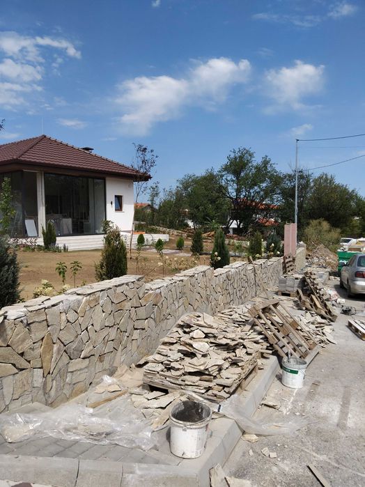 Лепене на камък, каменна облицовка,полагане на облицовачен камък