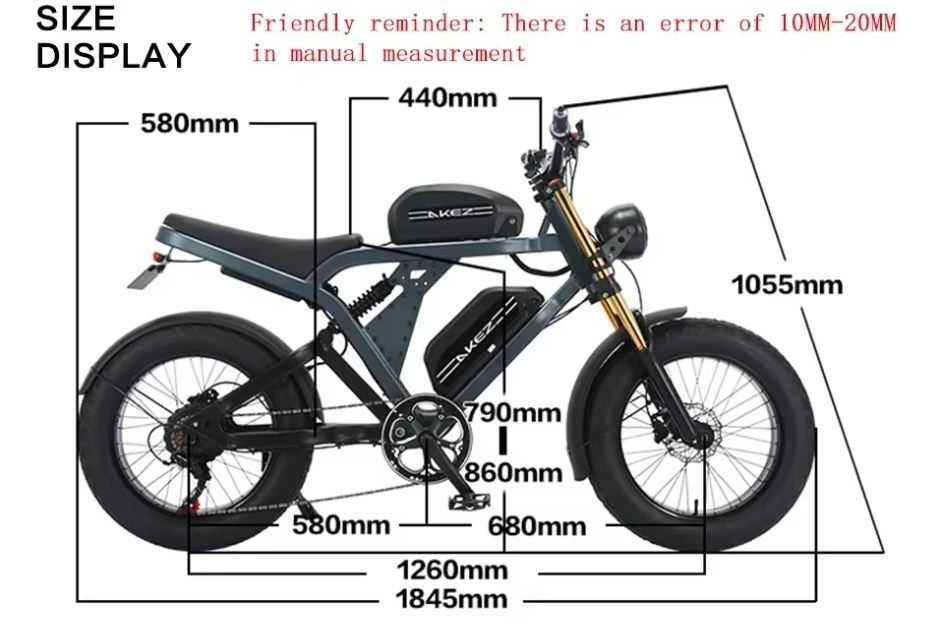 Electric Bike 1500W Rear Motor  20" Fat Tire Lithium Battery 48V 41AH