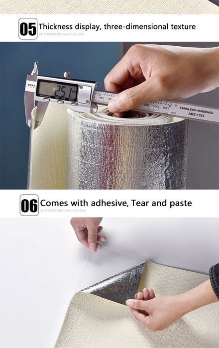 Tapet autoadeziv 3D din spuma 2.5mm grosime aluminiu izolare fonica