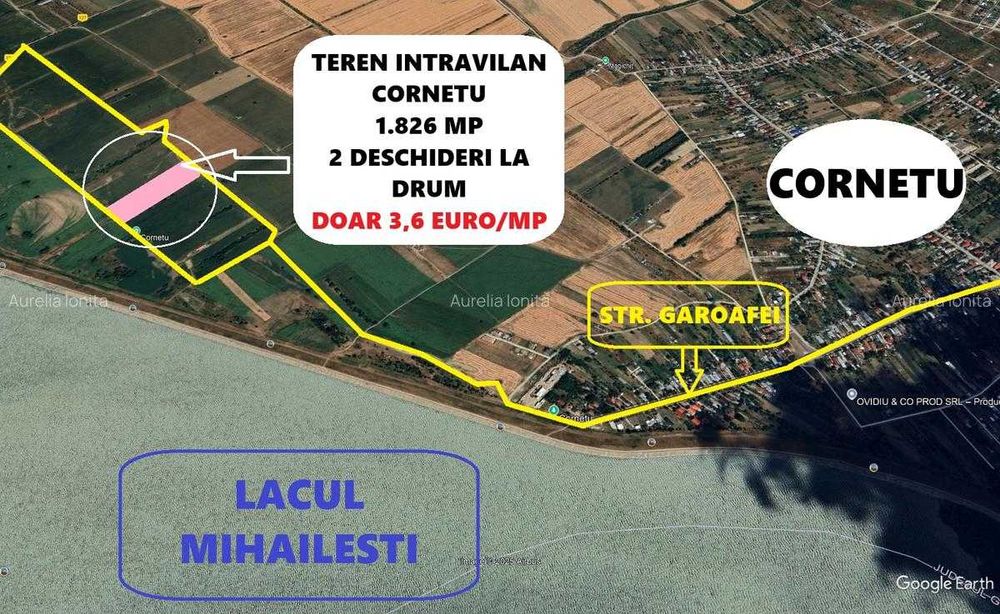 Cornetu 1826 mp, aproape de București și Lacul Mihăilești -3,6 euro/mp