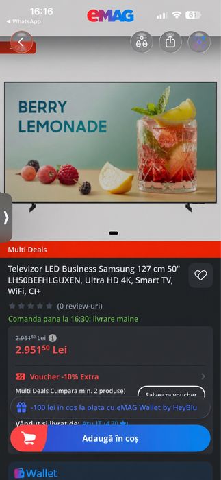 Tv SAMSUNG 127 4K Bussines  NOU