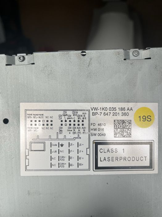 Radio CD original VW Golf 6 – 1K0 035 186 AA – Blaupunkt