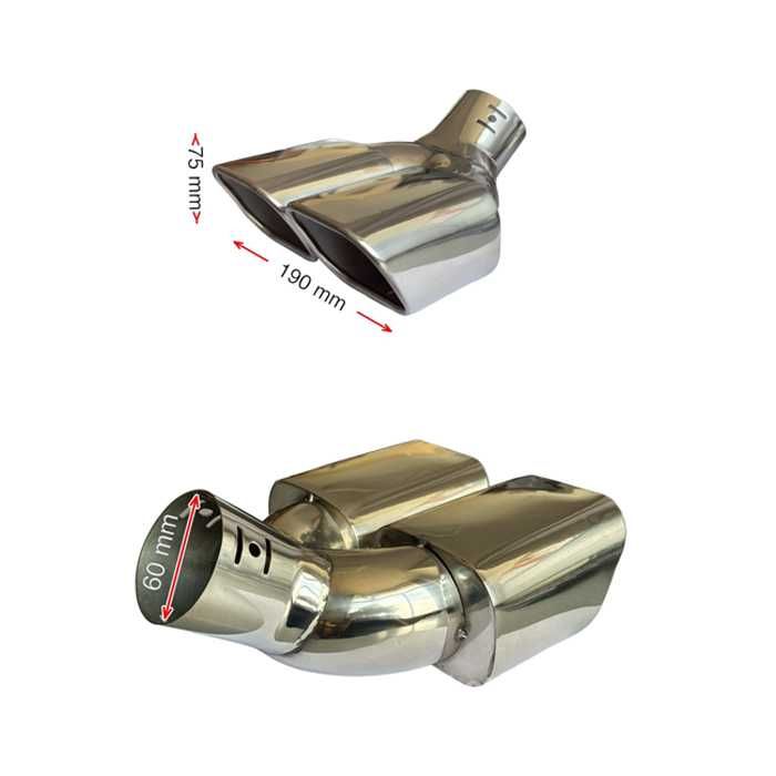 Накрайник ауспух A2003W входа-60мм изхода-190/75мм